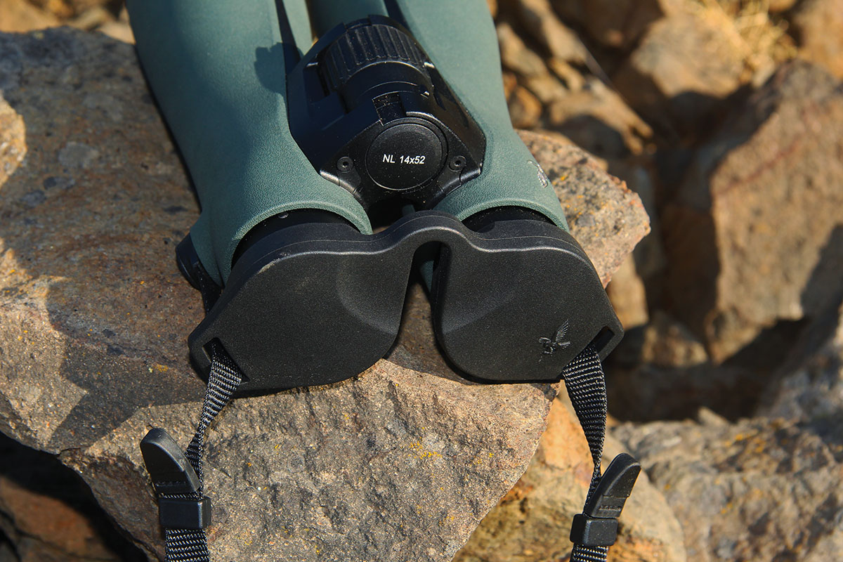 The ocular lens cover, which is part of Swarovski’s included neck strap, comes in handy in wet weather or dusty conditions, keeping lenses dry and clean and views unobscured.